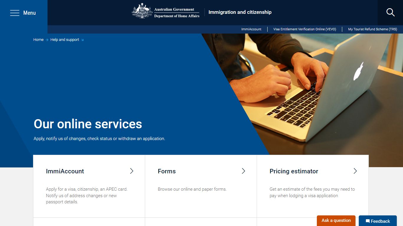 Our online services - Home Affairs